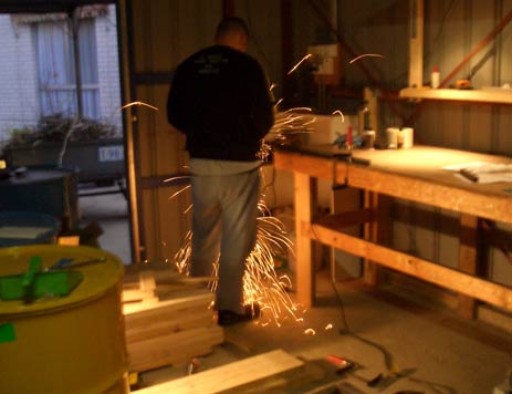 Grinding steel frame