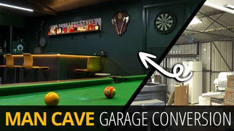 Converting a garage into a mancave / clubhouse - walk-through