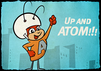 Atom Ant - Hanna-Barbera cartoon character from 1965 - illustration by Rowan Ferguson from www.elfshot.com/illustration